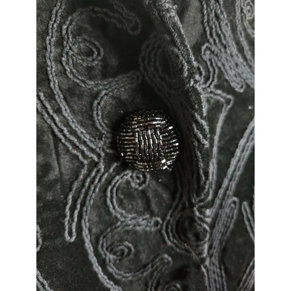 NWOT Nanette Lepore Take A Chance Embroidered Black Velvet Jacket Blazer M - Picture 9 of 12
